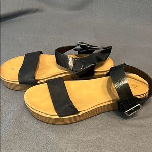 Elegant Black and Tan Women's Sandals